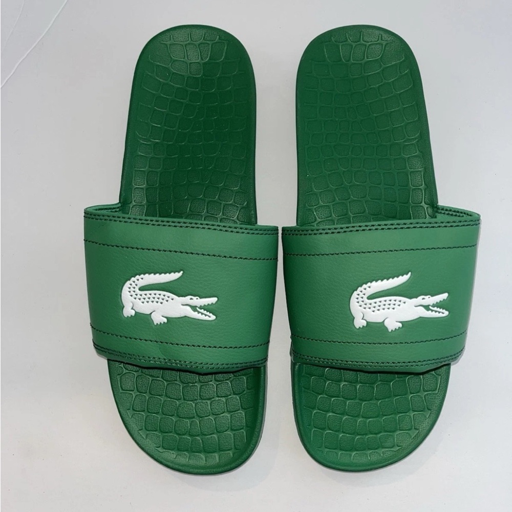 Lacoste Emerald Green Slide Sandals